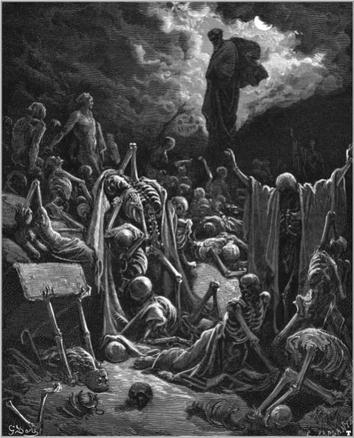 The vision of the valley of the dry bones - Gustave Doré